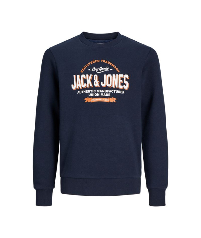 Moletom Menino Jack and Jones Jjelogo Crew 2 Col Navy Blazer