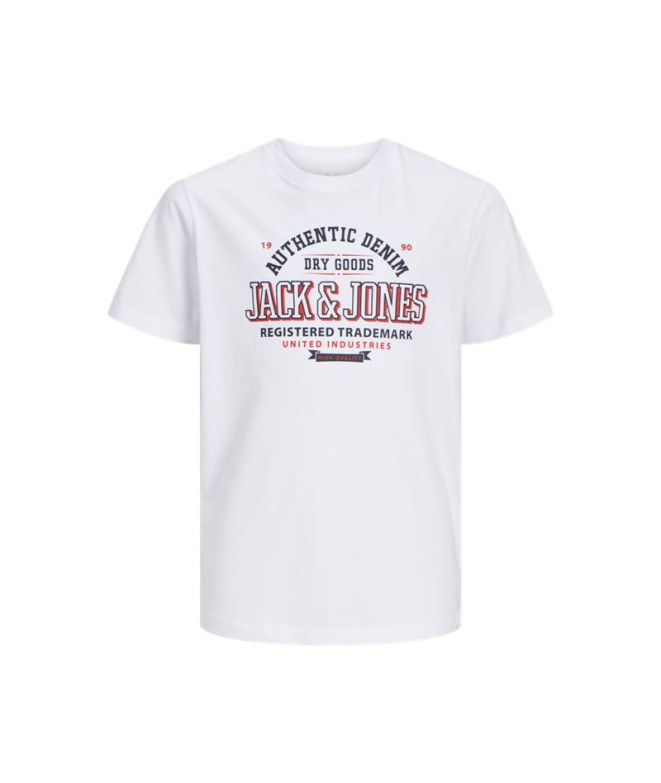 Camiseta Jack and Jones Jjelogo Oneck 2Col Branco Menino