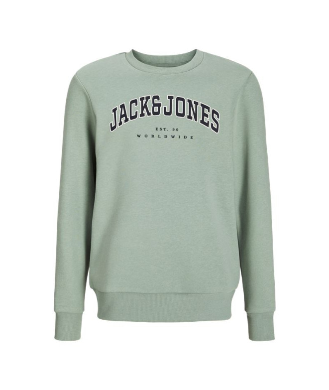 Moletom Menino Jack & Jones Jjecaleb Varsity Sweat Crew Neck Iceberg Green