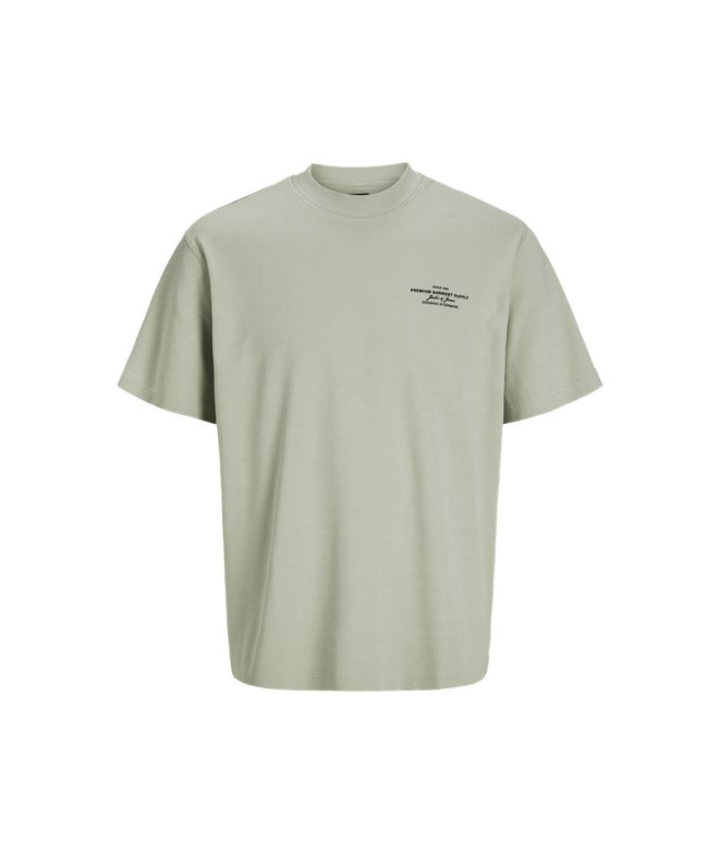 Camiseta Jack and Jones Jprblachad Brandingw Neck Hombre Aqua Gray