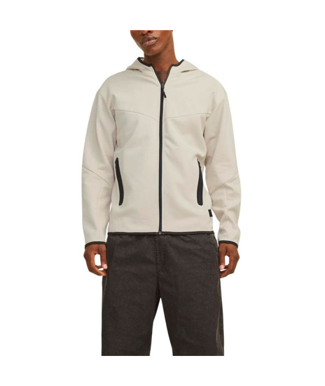Sudadera Jack and Jones Jcofusion Zip Hombre Moonbeam