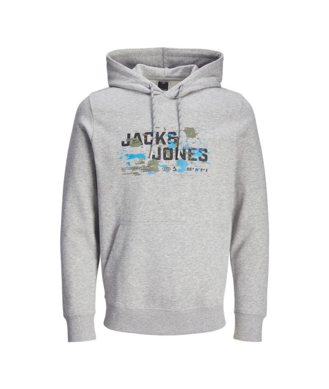 Moletom Homem Jack and Jones Jcooutdoor Logo Melange cinzento claro