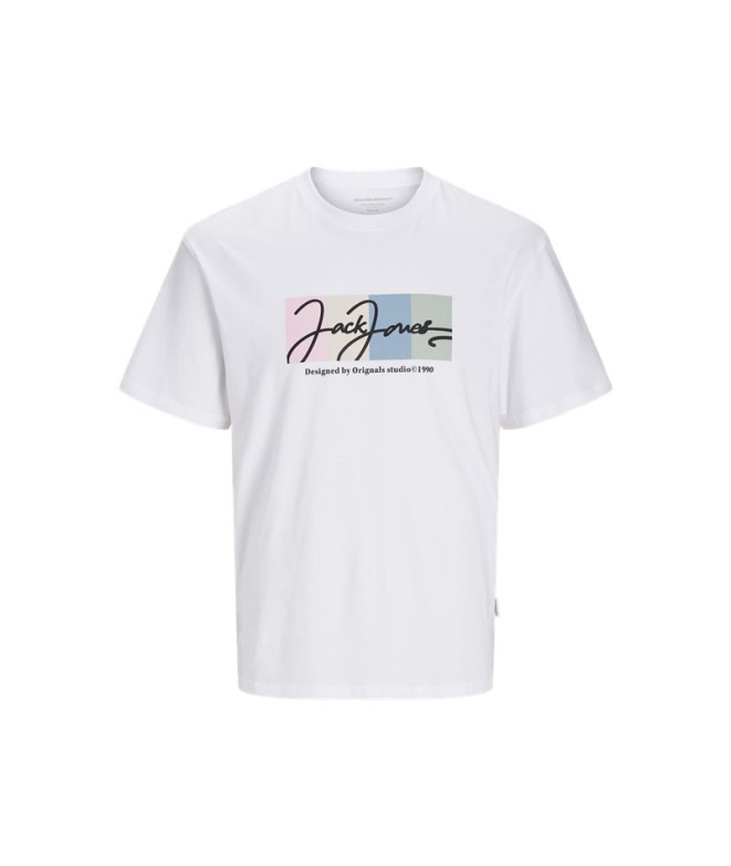 Camiseta Jack and Jones Jorportland Block Branding Hombre Bright White