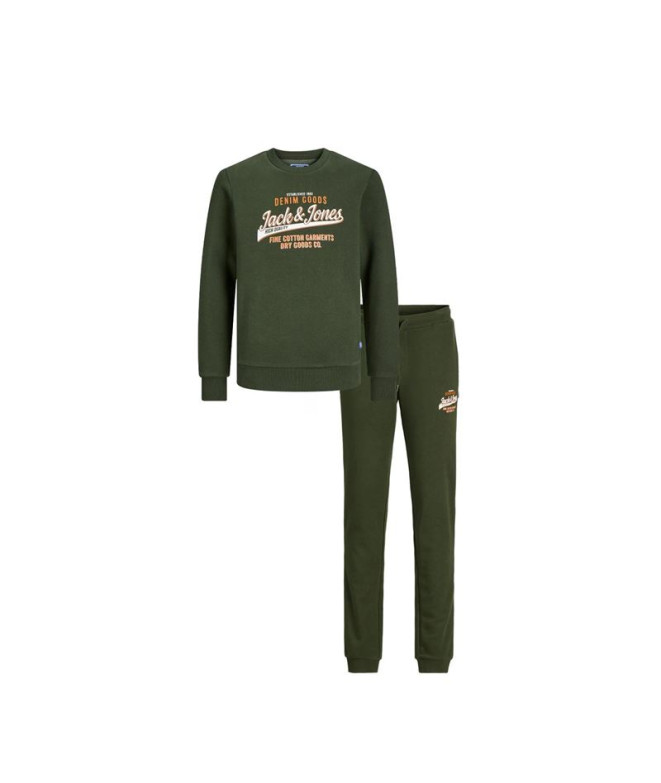 Conjunto Infantil Jack and Jones Jjelogo &Pant Setpck 2C Mni Kombu Verde