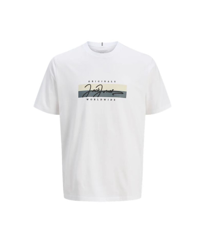 Camiseta Homem Jack and Jones Jorfrederiksberg Branco brilhante