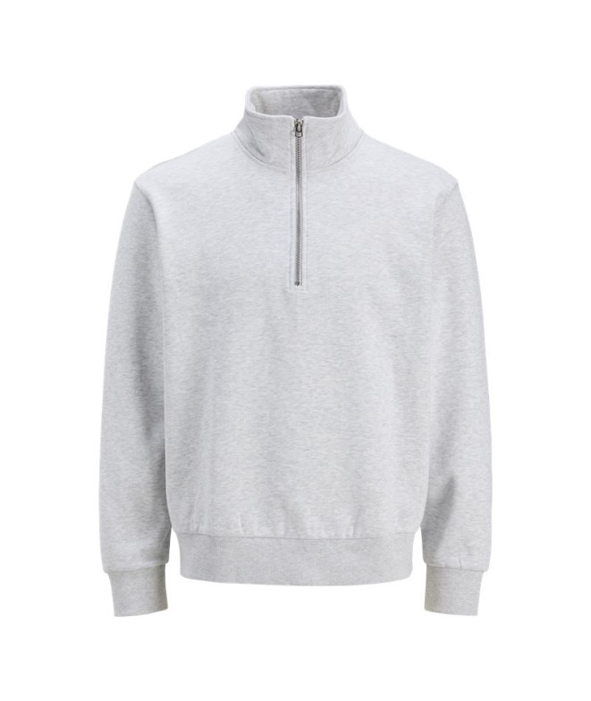 Moletom Homem Jack and Jones Jjeurban Edge Half Zip Branco Melange