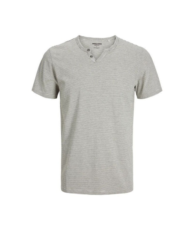 Camiseta Jack and Jones Jjesplit Neck Stripe Hombre Cloud Dancer