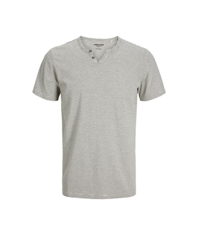 T-shirt Homme Jack and Jones Jjesplit Neck Stripe Cloud Dancer