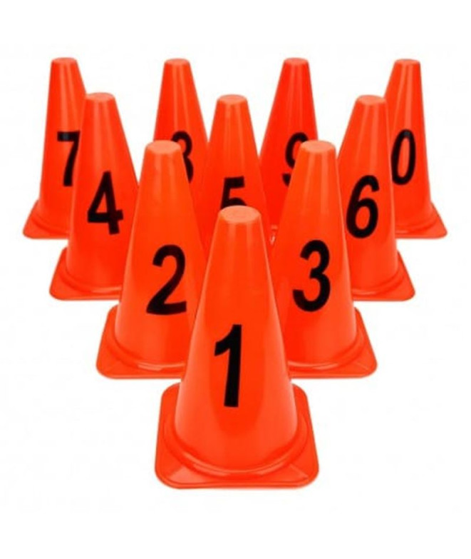 Set 10 cones numerados de 1 a 10 Coti 23 Cm Enebe