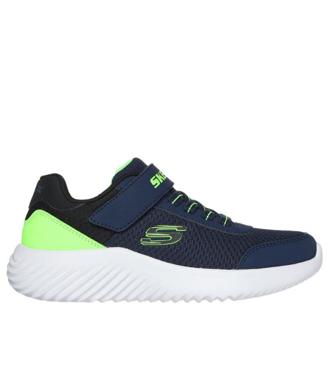 Zapatillas Skechers Bounder Navy & Lime Synthet...