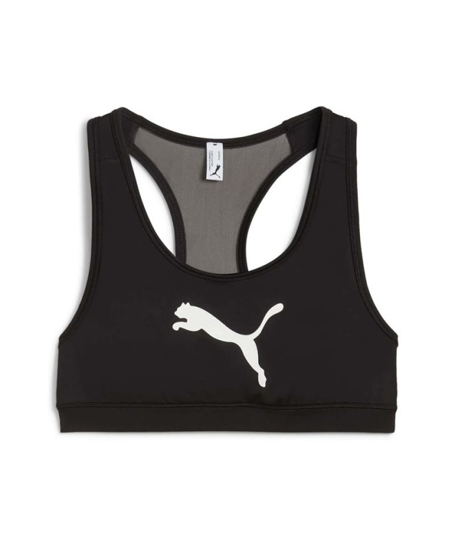 Sujetador deportivo de Fitness Puma 4Keeps Bra P, Black Big Whit, Mujer