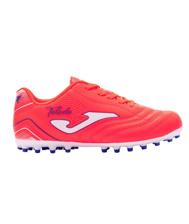 futebol Joma Botas de Relva Artificial Toledo Jr 2507 Coral Infantil