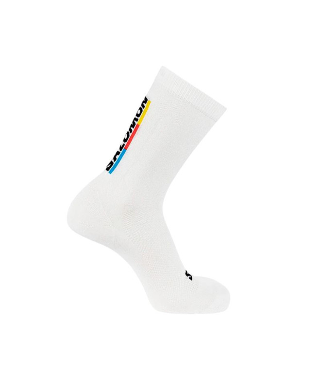 Calcetines de Trail Salomon Pulse Race Flag Crew White