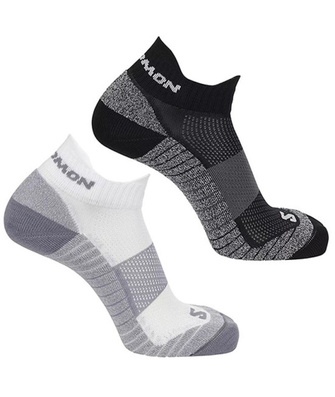 Calcetines de Trail Salomon Aero Ankle 2-Pack White/Black