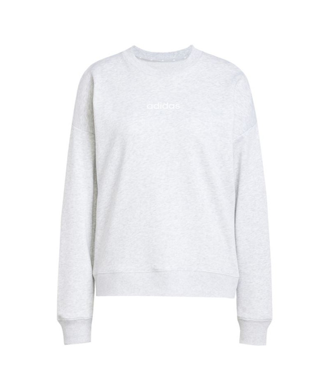 Sudadera adidas Lin French Terry Swt Mujer Gris/Blanco