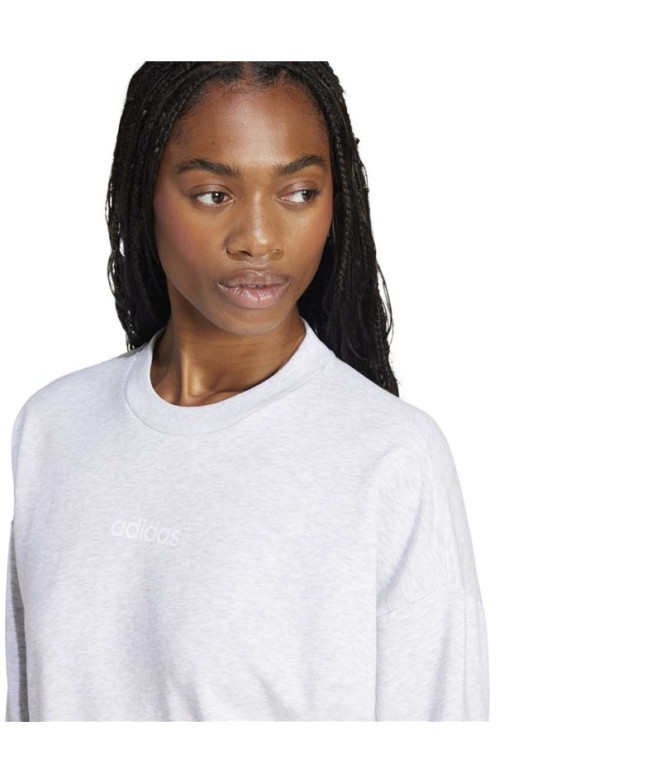 Sweat adidas French Terry Femme Lin Swt Gris/Blanc