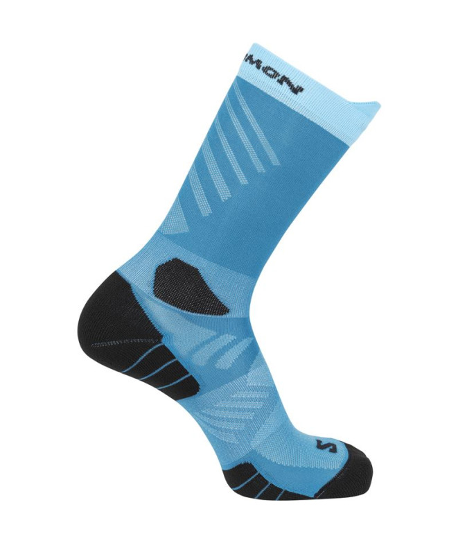 Calcetines de Trail Salomon Aero Crew Blue Danube/Aquarius