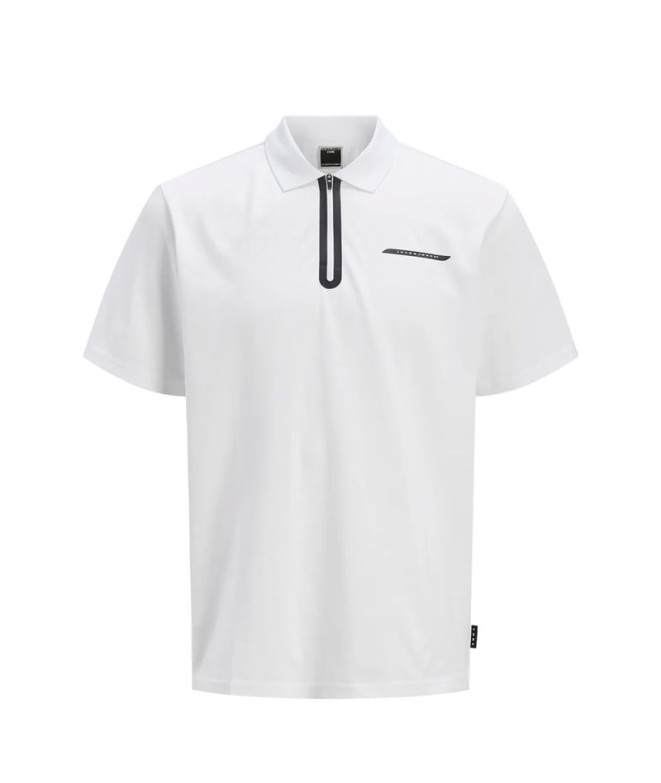 Polo Jack and Jones Jcofusion Pique Branco Brilhante Homem