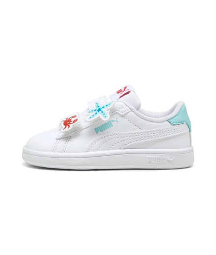 Chaussures Puma Smash 3.0 Badge, Blanc Sécurité, Fille 2