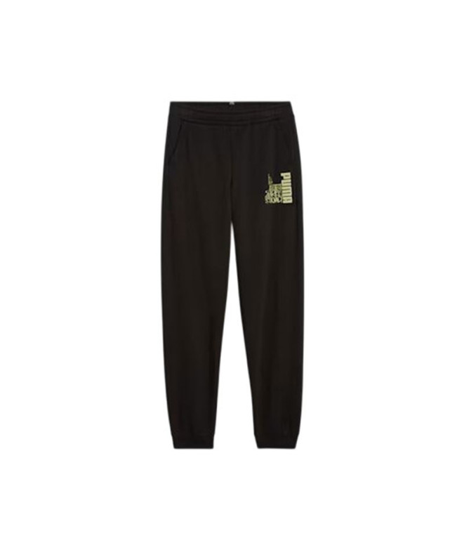 Pantalón de Puma Ess+ Mid90S Sweatpants Fl Niño Negro