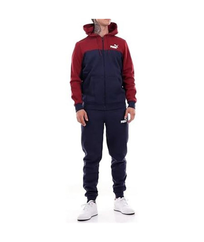 Chándal de Puma Ess+ Hooded Colorblock Suit Fl Cl Hombre