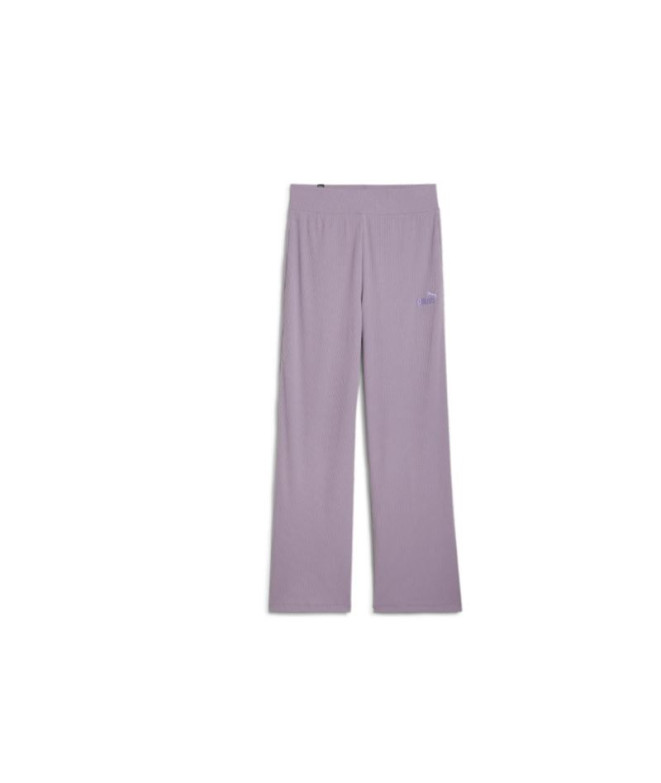 Pantalon Femme by Puma Ess Elevated Pantalon droit taille haute Violet