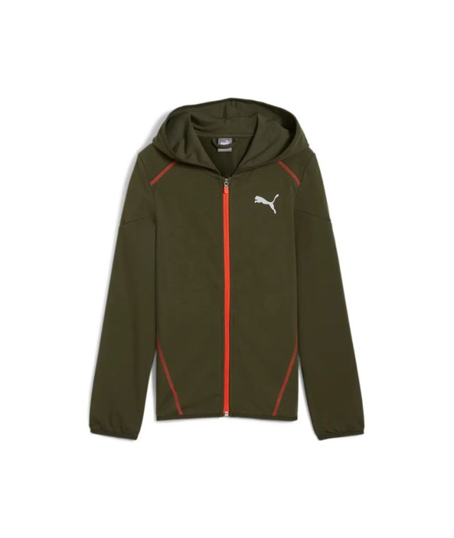 Casaco Fitness Menino casaco com capuz com fecho de correr Tr Dark Olive by Puma Active Sports