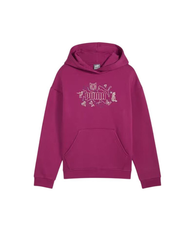 Sudadera de Puma Ess+ Starry Safari Hoodie Fl G Niña Magenta Gleam