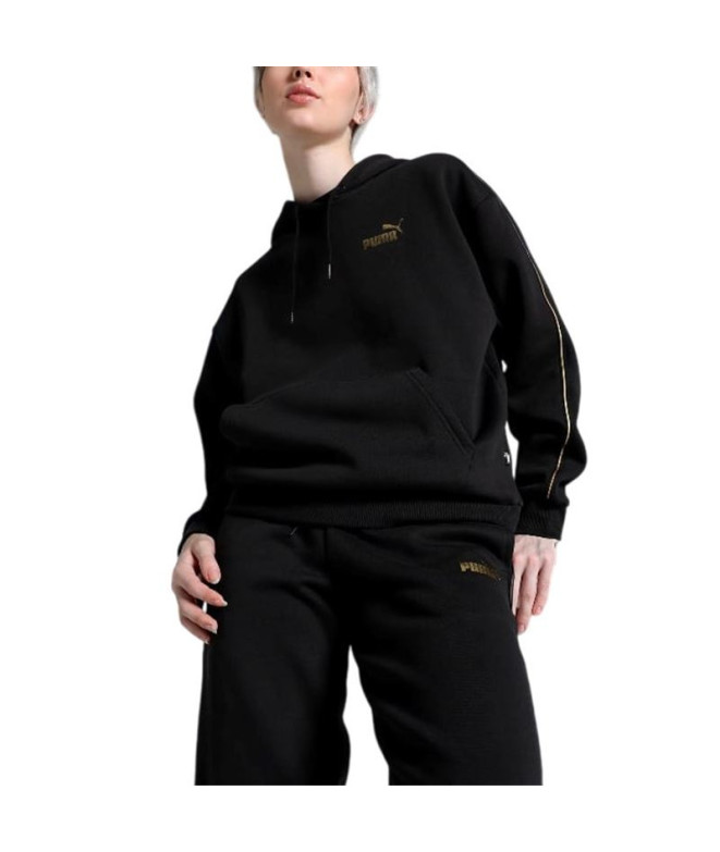 Moletom Mulher by Puma Ess Tape Minimal Gold Hoodie Fl Black
