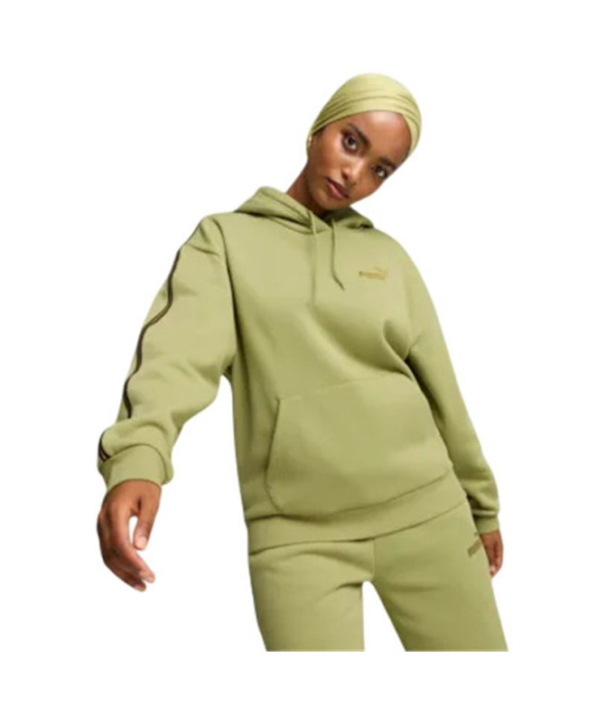 Moletom Mulher casaco com capuz Fl Olive by Puma Ess Tape Minimal Gold