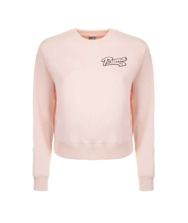 Sudadera de Puma Puma Script Crew Fl Mujer Pink