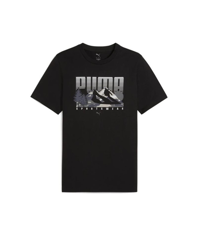 Camiseta Homem T-shirt Puma Graphics Mountain Preto