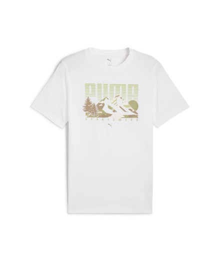 Camiseta Homem T-shirt Puma Graphics Mountain Branco