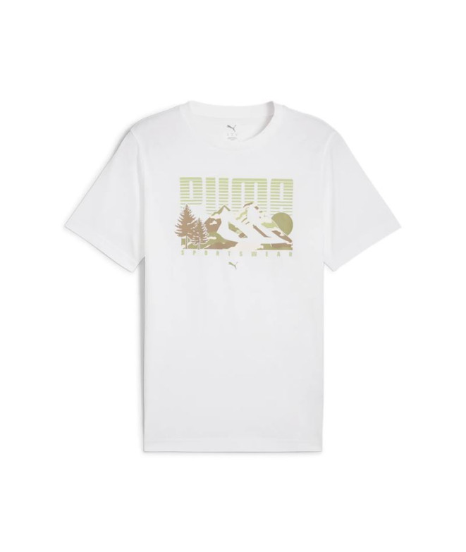 Camiseta Homem T-shirt Puma Graphics Mountain Branco