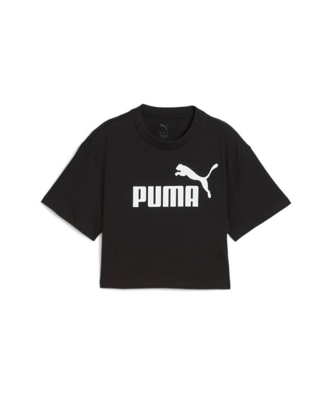 Camiseta Menina T-shirt de comprimento curto com logótipo Puma Essentials No. 1 G Preto