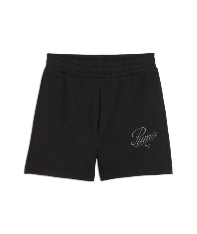 Mallas Puma Essentials Script High-Waist Shorts 5" Mujer Black
