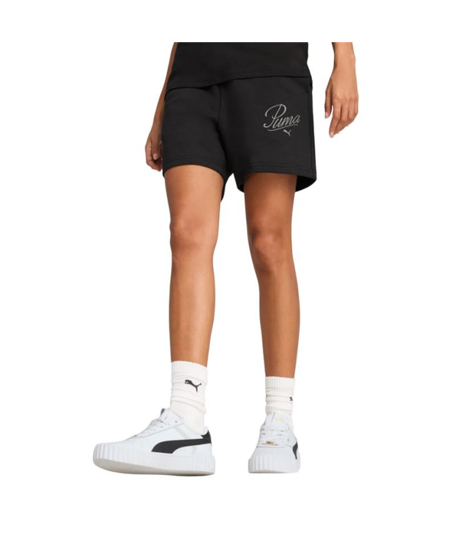 Mallas Puma Essentials Script High-Waist Shorts...
