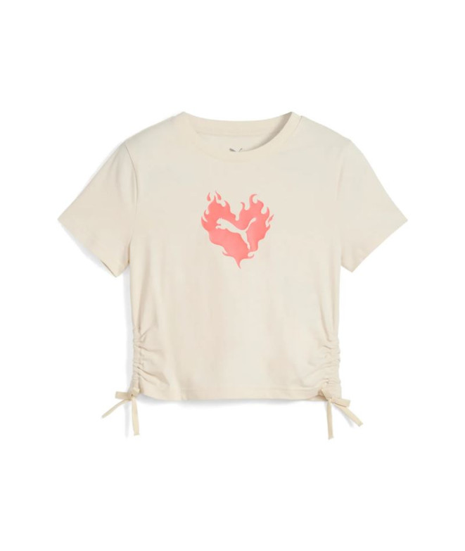 Camiseta Menina T-shirt Puma Flaming Love Knotted G Alpine Snow