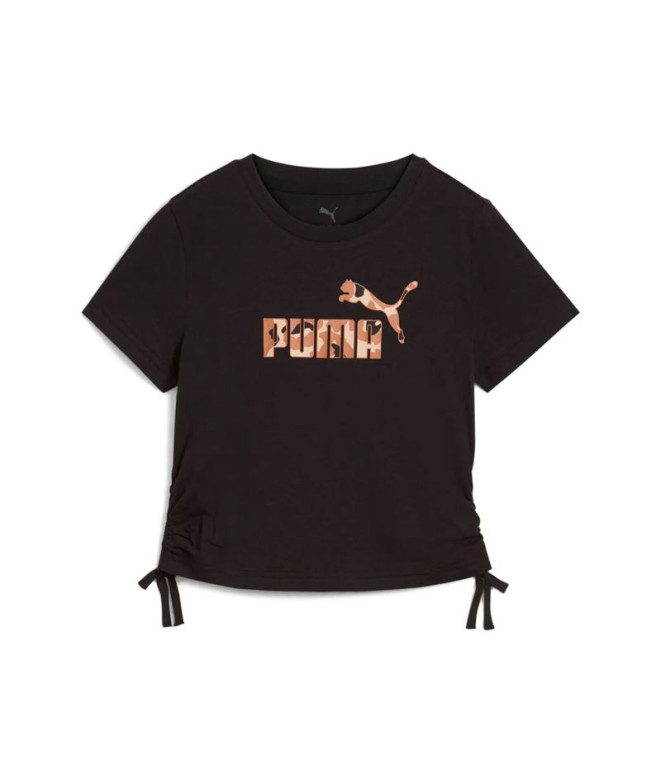 Camiseta Menina T-shirt Puma Essentials Animal Logo Infill Knotted G Preto