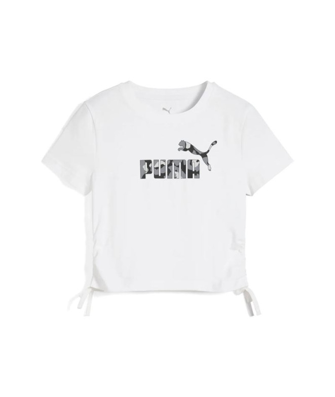 Camiseta Menina T-shirt Puma Essentials Animal Logo Infill Knotted G White