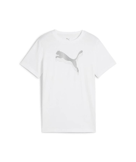 Camiseta Puma Essentials Metallic Tee G Niña White