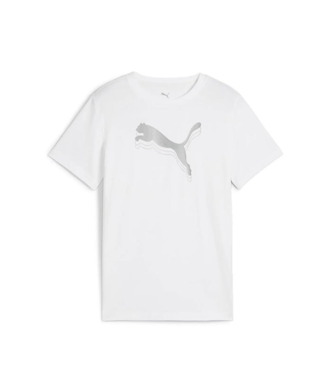 Camiseta Puma Essentials Metallic Tee G Niña White