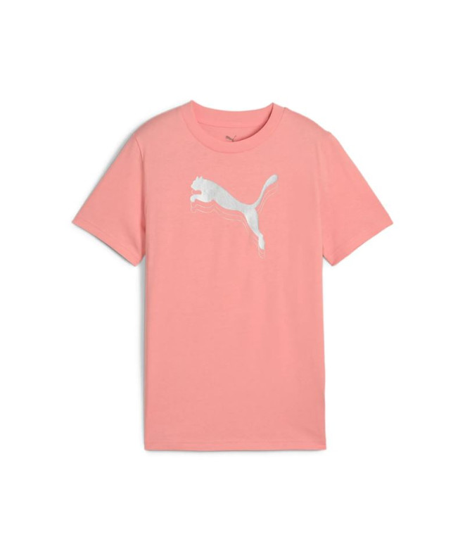 Camiseta Puma Essentials Metallic Tee G Niña Pink Fruit