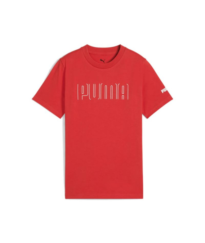 Camiseta Menino Puma Sport Camisola gráfica gráfica B Red Fire