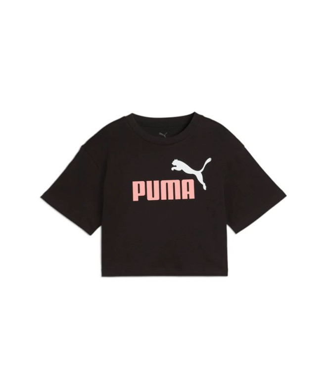 Camiseta Puma Essentials 2 Color No. 1 Logo? Menina T-shirt de comprimento curto G Preto