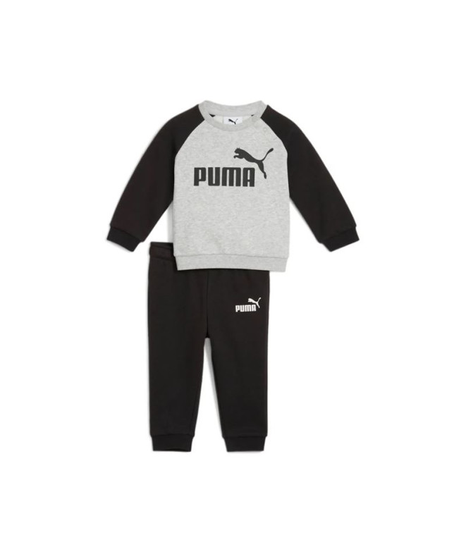 Chándal Puma Minicats Essentials Raglan Crew Set FL Infantil Black