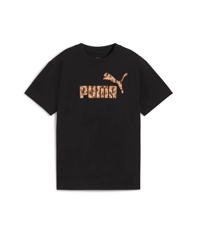 Camiseta Menina T-shirt Puma Essentials Animal Logo Infill G Preto