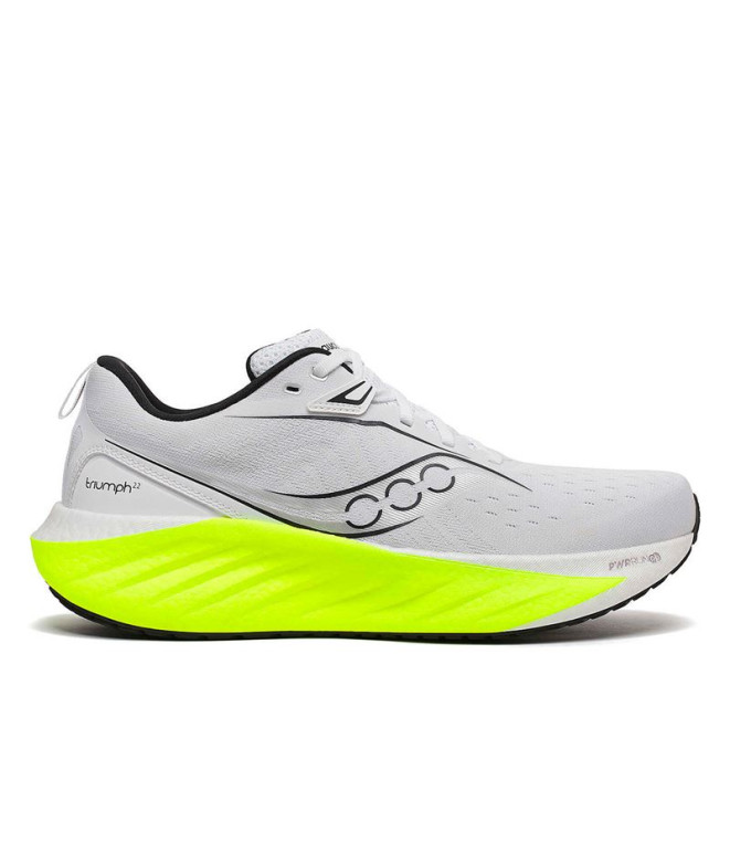 Chaussures Running Saucony de Triumph 22 - Blanc/Citron Homme