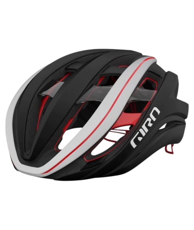 Ciclismo Capacetes Giro Aether Spherical Matte Preto/Branco/Vermelho