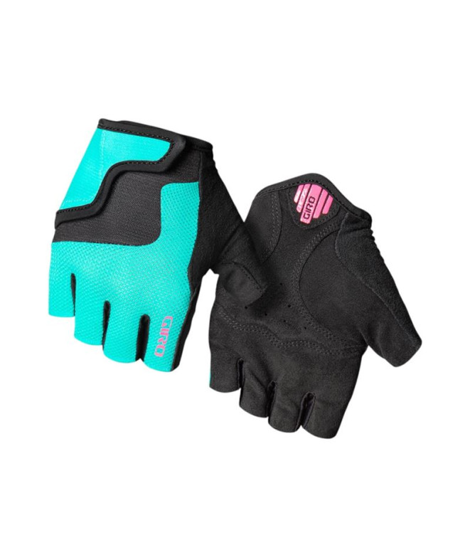 Guantes de Ciclismo Giro Bravo Jr II Screaming Teal/Neon Pink
